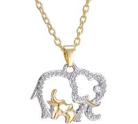 Collier avec éléphant féminin Collier avec pendentif mère et fils avec éléphant Collier avec amour PE