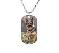 Collier avec image personnalisée, bijoux commémoratifs pour femmes et | Collier avec image de chien de berger allemand, texte photo personnalisé, pendentif en acier inoxydable