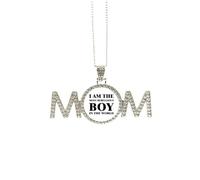 Collier avec inscription « I Am The Rebellious Boy » - Art déco - Cadeau de fête des mères pour maman, grand-mère, grand-mère, M