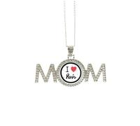 Collier avec inscription « I Love Paris » - Cadeau de fête des mères pour maman, grand-mère, M