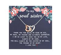 Collier avec inscription « Soul Sister » avec carte pour meilleure amie, cadeau d'anniversaire pour une amie, une sœur, une amitié, Thank you for being my ride or die, Cuivre, NA Inknow