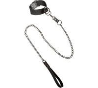 Collier avec laisse en chaîne Noir