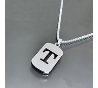 Collier avec lettre en acier Ti personnalisé pour raconter des histoires et expressions individuelles (lettres de T)
