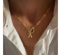 Collier avec lettre initiale pour femme, couleur or, alphabet capitale A-Z en cz, collier Ras-du-cou à boucle épaisse OT, bijou de style hip-hop L,M,S,H,A,T,O,X,B,C,D,E,F,G,I,J,K,N,P,Q,R,U,V,W,Y,ZAcie