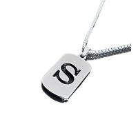 Collier avec lettre réglable en acier titane, dispose de breloques personnalisées pour raconter votre histoire avec des options de circonférence de 41 cm et 50 cm (lettres de S)