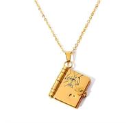 Collier avec livre « My Incredible Daughter », « To My Daughter from Mom and Dad, » avec 6 pages d'informations gravées, plusieurs couches de bijoux cadeaux, Métal, Pas de gemme