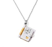 Collier avec livre « My Incredible Daughter », « To My Daughter from Mom and Dad, » avec 6 pages d'informations gravées, plusieurs couches de bijoux cadeaux, Métal, Pas de gemme
