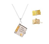 Collier avec livre « My Little Star », collier avec livre « My Incredible Daughter » pour fille, ouverture avec 6 pages d'informations gravées, une lettre pour ma fille, bijou d'amour, cadeau de