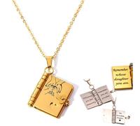 Collier avec livre My Little Star, collier livre My Incredible Daughter, colliers réglables avec 6 pages d'informations gravées, bijoux multicouches ouvrables, To My Daughter from Mom and Dad, Type-A