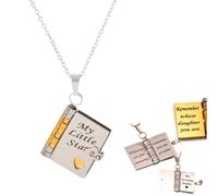 Collier avec livre My Little Star, collier livre My Incredible Daughter, colliers réglables avec 6 pages d'informations gravées, bijoux multicouches ouvrables, To My Daughter from Mom and Dad, Type-A