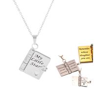Collier avec livre My Little Star, collier livre My Incredible Daughter, colliers réglables avec 6 pages d'informations gravées, bijoux multicouches ouvrables, To My Daughter from Mom and Dad, Type-A