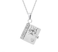 Collier avec livre My Little Star - Mon incroyable collier pour fils - Réglable - Avec 6 pages d'informations gravées - Colliers de livre personnalisés ouvrables - Cadeau d'anniversaire, Halloween