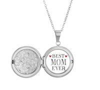 Collier avec médaillon avec citation « Best Mom Ever » - Cadeau d'anniversaire