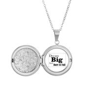 Collier avec médaillon avec citation Dream Big And Dare To Fail