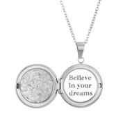 Collier avec médaillon avec inscription « Believe in your dream »