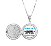 Collier avec médaillon avec inscription « Dear Dad » - Cadeau d'anniversaire