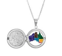 Collier avec médaillon coloré avec carte de l'Australie, territoire, État, cadeau d'anniversaire