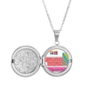 Collier avec médaillon de table périodique de Chestry coloré pour accrocher une photo, cadeau d'anniversaire