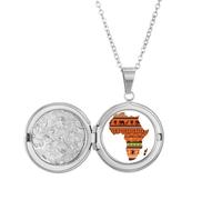 Collier avec médaillon en forme de carte du continent africain - Cadeau d'anniversaire