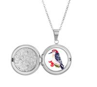 Collier avec médaillon en forme d'oiseau - Pie - Rousse - Cadeau d'anniversaire