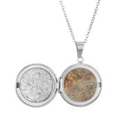 Collier avec médaillon en marbre gris avec illustration diverse, cadeau d'anniversaire