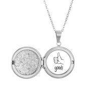 Collier avec médaillon geste personnalisé avec pouce noir