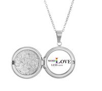 Collier avec médaillon LGBT arc-en-ciel avec inscription « More Love Less Hate »