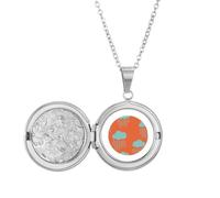 Collier avec médaillon motif nuage et pluie orange