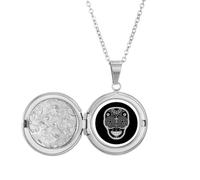 Collier avec médaillon noir et blanc Mexique Jour des morts Cadeau d'anniversaire