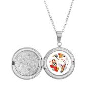 Collier avec médaillon pliable en forme d'éventail