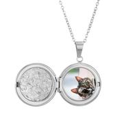 Collier avec médaillon pour photo de chat, activité animale, cadeau d'anniversaire