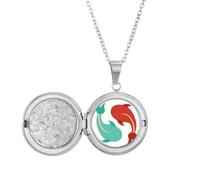 Collier avec médaillon Taichi motif poissons jumeaux Taichi pour tenir une photo bijoux cadeau d'anniversaire