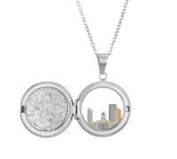 Collier avec médaillon tendance Canada, monuments et bâtiments urbains, cadeau d'anniversaire