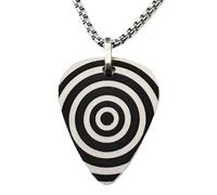 Collier avec médiator de guitare personnalisable - Acier inoxydable 316L - Gravure derrière - Motif hypnose - Cadeau pour musiciens - Fabriqué en Espagne - Étui métallique - Chaîne 50 cm, Pequeño