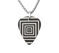 Collier avec médiator de guitare personnalisable - Acier inoxydable 316L - Gravure derrière - Motif hypnose - Cadeau pour musiciens - Fabriqué en Espagne - Étui métallique - Chaîne 50 cm, Pequeño