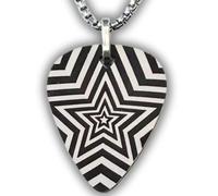 Collier avec médiator de guitare personnalisable - Acier inoxydable 316L - Gravure derrière - Motif hypnose - Cadeau pour musiciens - Fabriqué en Espagne - Étui métallique - Chaîne 50 cm, Pequeño