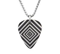 Collier avec médiator de guitare personnalisable - Acier inoxydable 316L - Gravure derrière - Motif hypnose - Cadeau pour musiciens - Fabriqué en Espagne - Étui métallique - Chaîne 50 cm, Pequeño