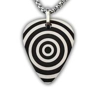 Collier avec médiator de guitare personnalisable - Acier inoxydable 316L - Gravure derrière - Motif hypnose - Cadeau pour musiciens - Fabriqué en Espagne - Étui métallique - Chaîne 50 cm, Pequeño