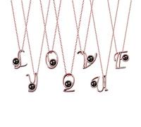 Collier avec monogramme de l'alphabet de A à Z, collier de projection photo personnalisé, collier initiale, collier de lettre, cadeau de fête des mères