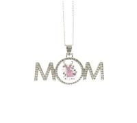 Collier avec motif de renne de Noël avec effet artistique coloré - Cadeau de fête des mères pour maman, grand-mère, M