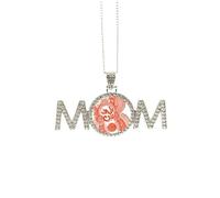 Collier avec motif tête d'opéra rouge découpée en papier pour la fête des mères pour maman, grand-mère, bijoux d'anniversaire, M