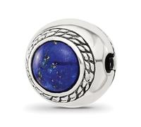 Collier avec pendentif à charnière en argent sterling 925 lapis lazuli pour femme - 13 mm