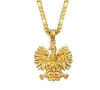 Collier avec pendentif aigle polonais pour homme et femme - Collier chaîne aigle Polska Polska pour homme et femme - Accessoires de mode cadeau Pologne - Cadeau de bijoux polonais, 23.6 Inches, Métal
