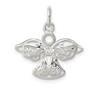 Collier avec pendentif ange gardien religieux en filigrane poli en argent sterling 925 de 18 mm pour femme