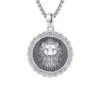 Collier avec pendentif animal en argent sterling 925 lion/éléphant/serpent/loup/marteau de Thor Collier rétro punk gothique Hip Hop Rock unisexe bijoux pour homme et femme avec boîte cadeau, Argent