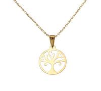 Collier avec pendentif arbre de vie en or 9 carats avec chaîne de 40,6 cm et boîte cadeau à bijoux.