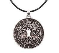 Collier avec pendentif arbre de vie viking pour homme et femme, bijou arbre généalogique, nœud celtique, collier mythe nordique, zinc, sans pierre précieuse