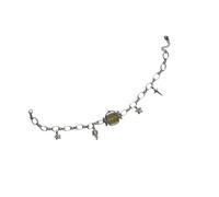 Collier avec pendentif artistique unisexe en alliage de construction - Chaîne de clavicule vintage - Bijou unique steampunk pour femme, marron, taille unique