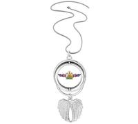 Collier avec pendentif avec emblème national du Royaume-Uni - Ailes d'ange rotatives