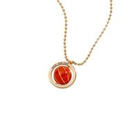 Collier avec pendentif ballon de basket rotatif en or avec phrase gravée « Shoot Your Shot », chaîne de perles de sport pour les fans de basket-ball, les athlètes, les amateurs de sport